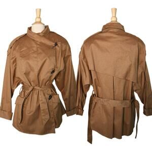 Vintage 80s Carolyn Doyle Avant Garde Steampunk Dark Khaki Wrap Jacket